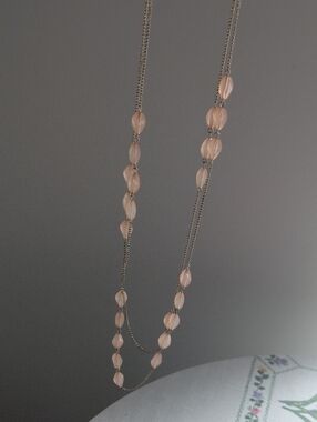 Delicate Pink Bead Layered Necklace